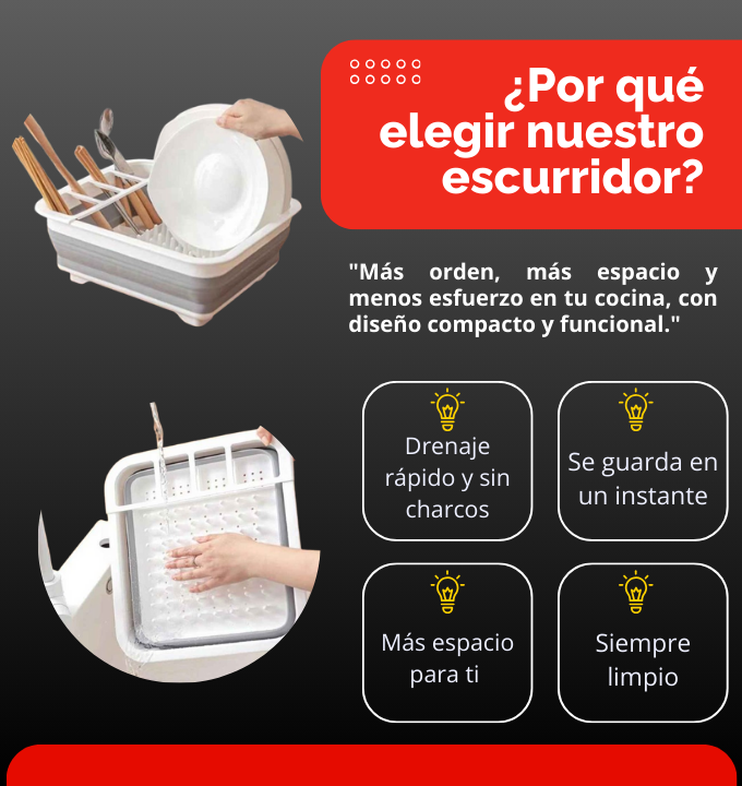 Escurridor porta plato plegable