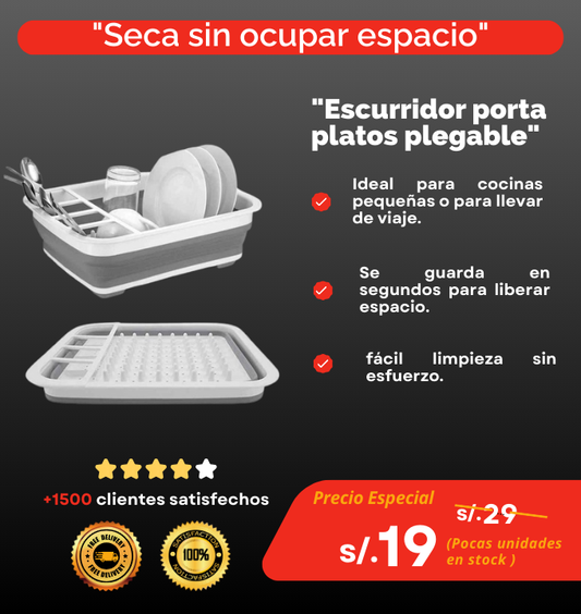 Escurridor porta plato plegable
